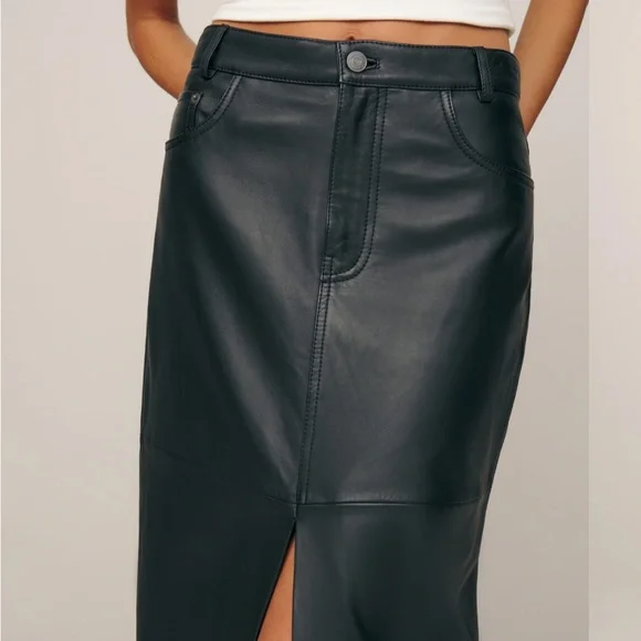 Reformation Leather Maxi Skirt NWT